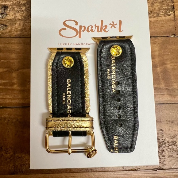 Sparkl brand authentic Upcycled Balenciaga Apple Watch band - Picture 2 of 3